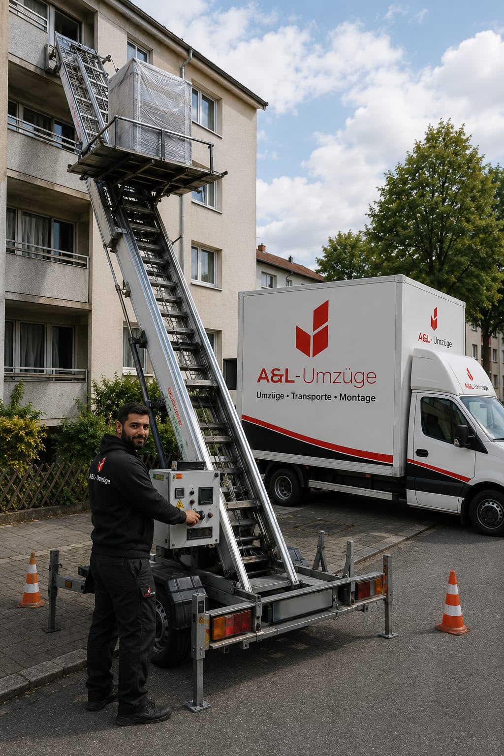 A&L Umzüge im Einsatz mit Möbellift